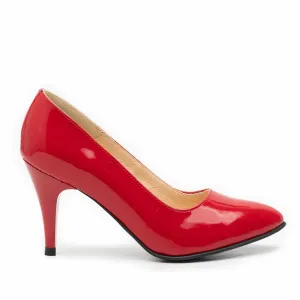 Pantofi stiletto din piele lacuita - 558 rosu