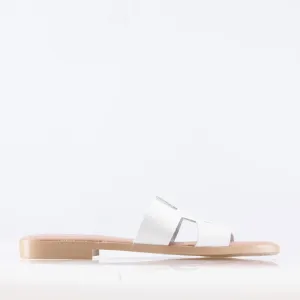 Saboți damă din piele naturală - 1103 Alb Box