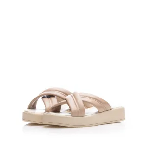 Saboți damă din piele naturală, Leofex - 355 Taupe Box