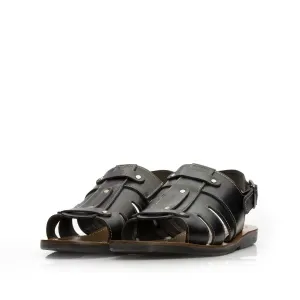 Sandale barbati din piele naturala - 2002 Negru Box