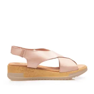 Sandale cu platforma dama din piele naturala - 3200 Nude box
