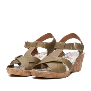 Sandale cu platforma dama din piele naturala - 532-1 Verde box
