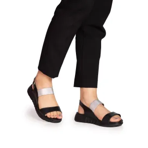 Sandale cu talpa joasa dama din piele naturala,Leofex - 256 Negru box