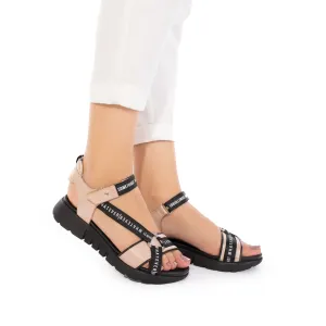 Sandale cu talpa joasa dama din piele naturala,Leofex - 258 Nude metalizat