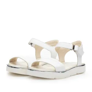 Sandale cu talpa joasa dama din piele naturala, Leofex- 380-1 Alb Box
