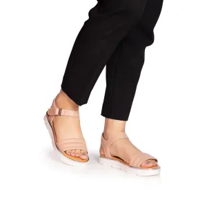 Sandale cu talpa joasa dama din piele naturala, Leofex- 380-1 Nude Box