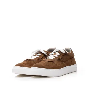 Sneakers bărbați din piele naturală, Leofex - 649 Maro Velur