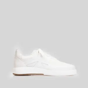 Sneakers bărbați din piele naturală, Leofex - Mostră  Aron Alb  Box