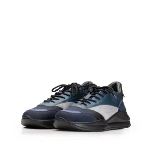 Sneakers bărbați din piele naturală, Leofex - Mostră Corvin Blue Gri  Box