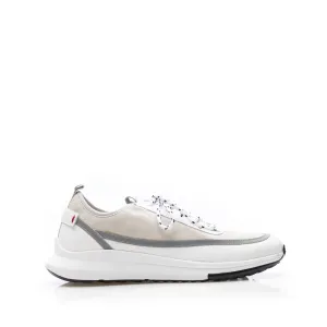 Sneakers  bărbati din piele naturală, Leofex - Mostră Luigi Alb Box Nabuc