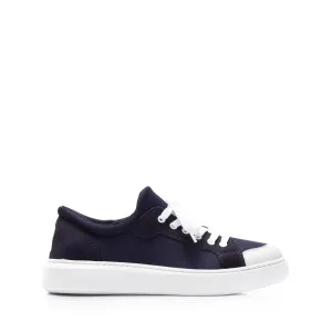 Sneakers  bărbati din piele naturală, Leofex -  Paul blue strech velur