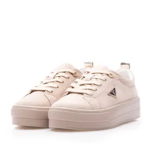 Sneakers damă din piele naturală -  3501 Nude Nabuc