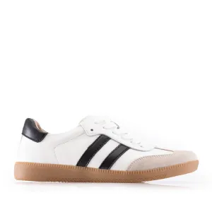 Sneakers damă din piele naturală - 3502 Alb Gri Box Nabuc