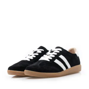 Sneakers damă din piele naturală - 3502 Negru Velur