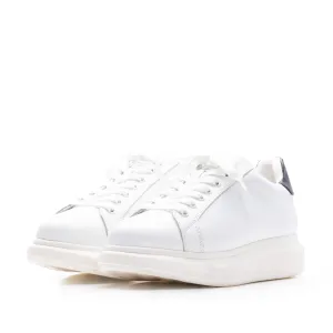 Sneakers damă din piele naturală, Leofex - 074 Alb+Negru Box