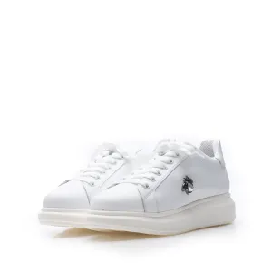 Sneakers damă din piele naturală, Leofex - 075 Alb Box