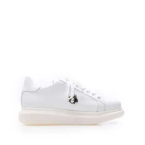 Sneakers damă din piele naturală, Leofex - 075 Alb Box