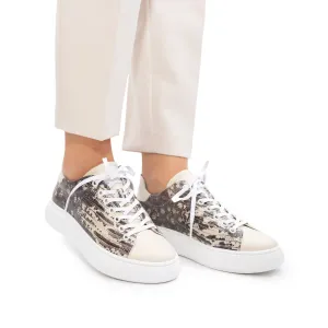 Sneakers damă din piele naturală, Leofex - 310 Crem box