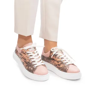 Sneakers damă din piele naturală ,Leofex-310 Roz Box