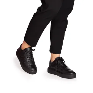 Sneakers damă din piele naturală, Leofex - 365 Negru Box