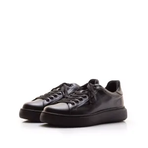 Sneakerși bărbați din piele naturală, Leofex - 881 Negru Box