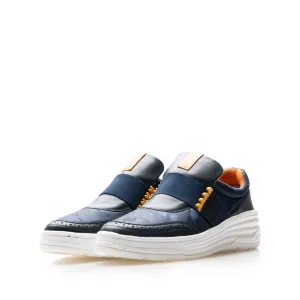 Sneakerși bărbați din piele naturală, Leofex - Mostră Toma Blue Box