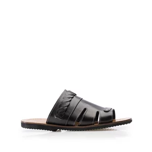 Saboți bărbați din piele naturală - 2002-1 Negru Box