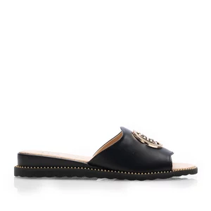Saboți damă din piele naturală - 3511 Negru Box