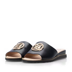 Saboți damă din piele naturală - 3511 Negru Box