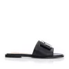 Saboți damă din piele naturală - 3512 Negru Box Perforat