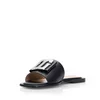Saboți damă din piele naturală - 3512 Negru Box Perforat