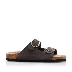 Saboți damă din piele naturală - 3513 Taupe Velur