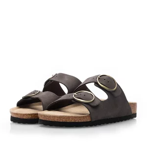 Saboți damă din piele naturală - 3513 Taupe Velur