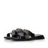 Saboți damă din piele naturală - 3514 Negru Box