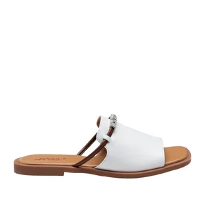 Saboți damă din piele naturală - 4042 Alb Box