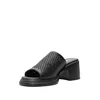 Saboți damă din piele naturală, Karisma - 4037 Negru Box Perforat