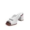 Saboți damă din piele naturală, Karisma  - 4039 Alb Box