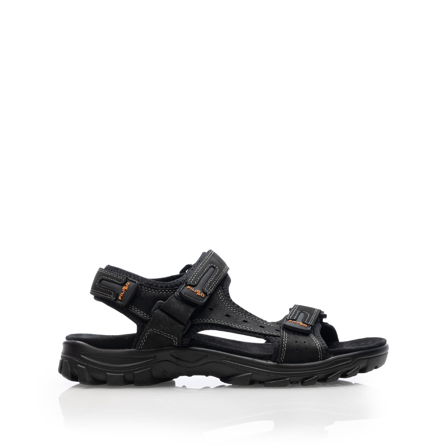Sandale barbati din piele naturala - 3700 Negru Nabuc