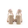 Sandale cu toc damă din piele naturală, Leofex - 035 Bej Deschis Box