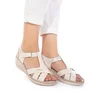 Sandale cu platforma dama din piele naturala,Leofex-214 Bej Box