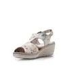 Sandale cu platforma dama din piele naturala, Leofex - 218 Bej flori box