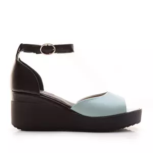Sandale cu platforma dama din piele naturala, Leofex - 402 Turquoise Box