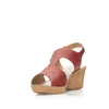 Sandale cu platformă damă din piele naturală, Leofex – 534-1 Bordo Box