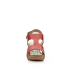 Sandale cu platformă damă din piele naturală, Leofex – 534-1 Roșu Box