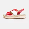 Sandale cu talpă groasă damă, din piele naturală - 215 C Roşu Box