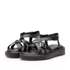 Sandale cu talpă groasă damă din piele naturală, Epica - 4003 Negru Box