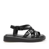 Sandale cu talpă groasă damă din piele naturală, Epica - 4003 Negru Box