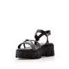 Sandale cu talpă groasă damă din piele naturală, Leofex -  055 Negru Box