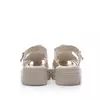 Sandale cu talpă groasă damă din piele naturală, Leofex - 368-1 Nude Box