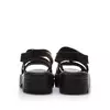 Sandale cu talpă groasă damă din piele naturală, Leofex - 370 Negru Box